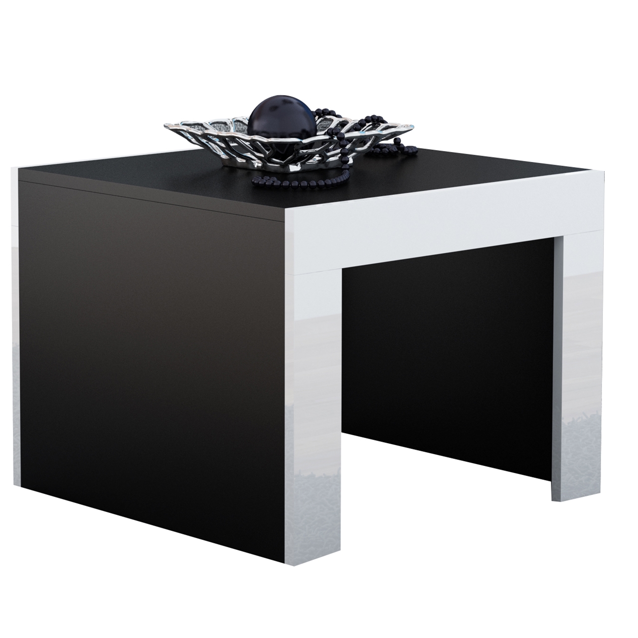 Konferenčný stolík TESS 60 čierny / biely lesk