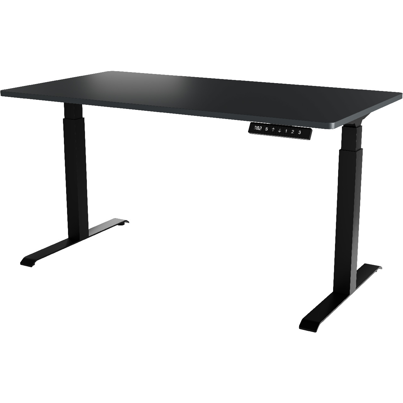 Písací stôl s nastaviteľnou výškou MOON LONG čierny / antracit