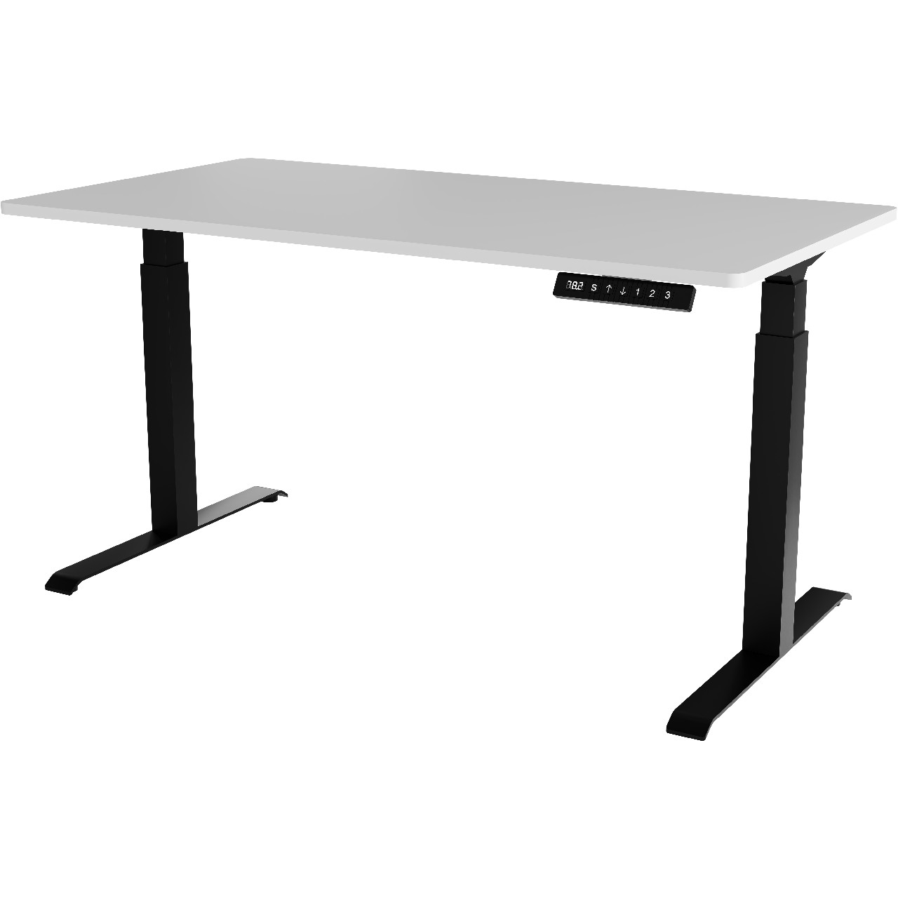 Písací stôl s nastaviteľnou výškou MOON LONG čierny / biely