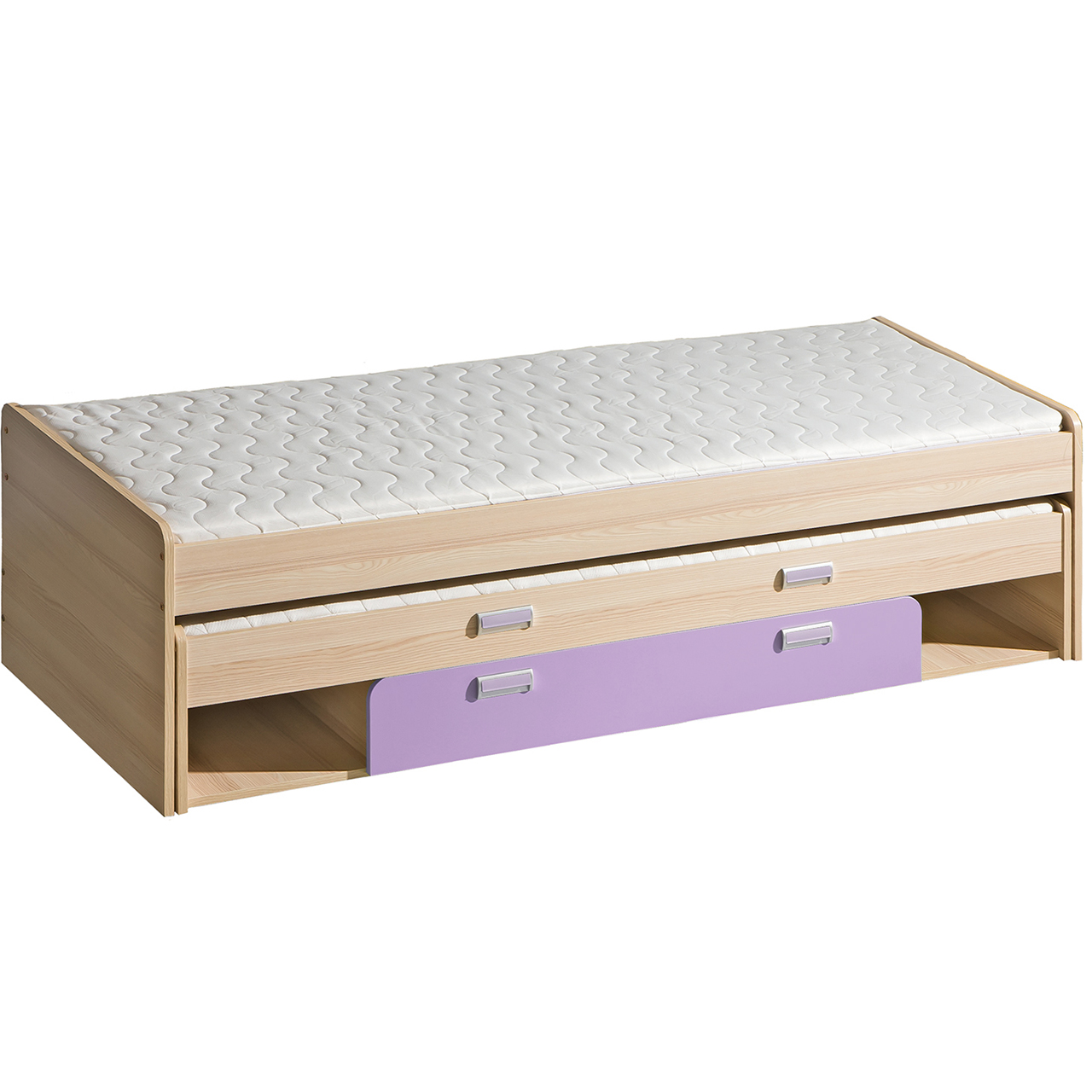 Poschodová posteľ s úložným priestorom LOREN LR16 jaseň / fialová