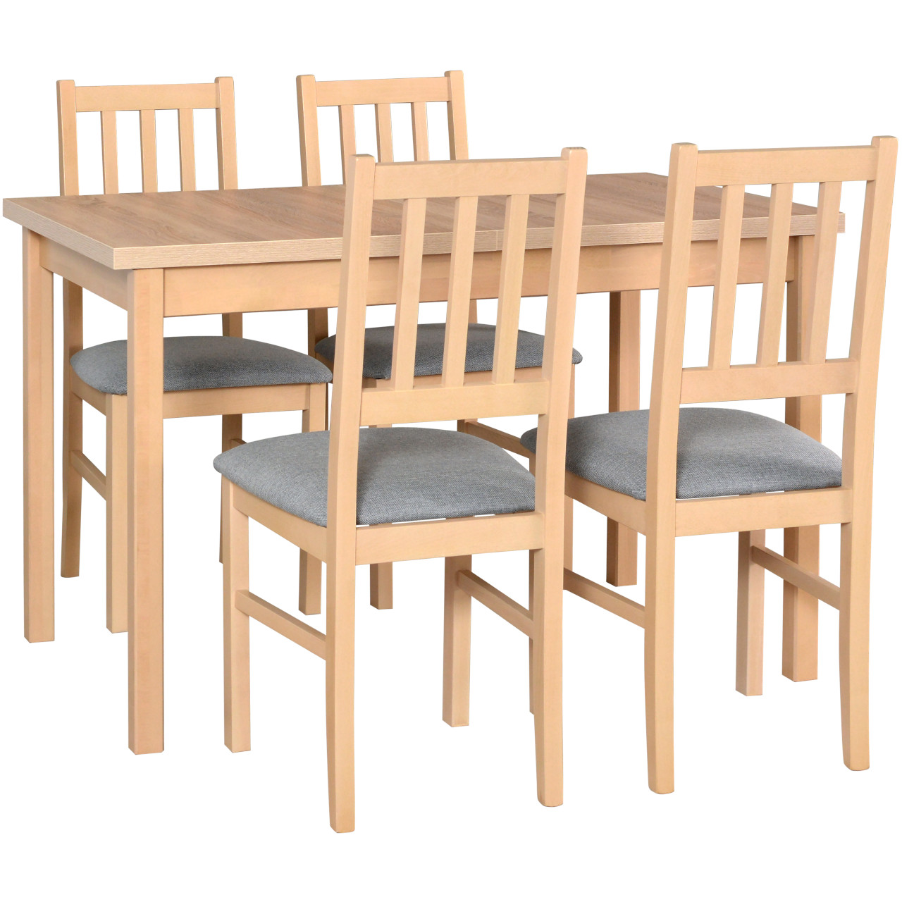 Stôl MAX 10 sonoma laminát + stoličky BOS 4 (4 ks) sonoma / 7B
