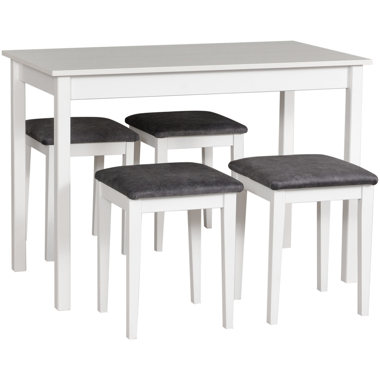 Stôl MAX 2 biely laminát + taburet T3 (4 ks) biely / 24B