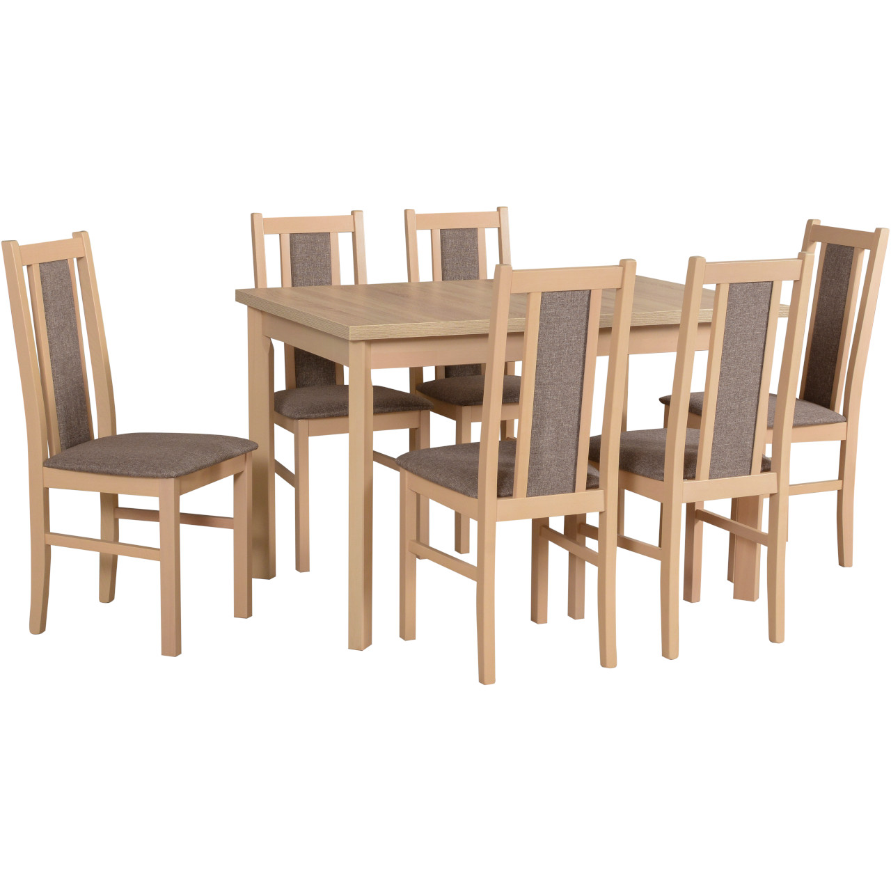 Stôl MAX 5P sonoma laminát + stoličky BOS 14 (6 ks) sonoma / 6B