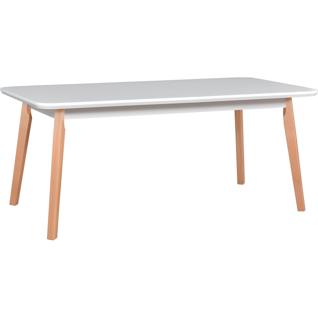 Stôl OSLO 8 90x160/200 biely MDF / buk prírodný