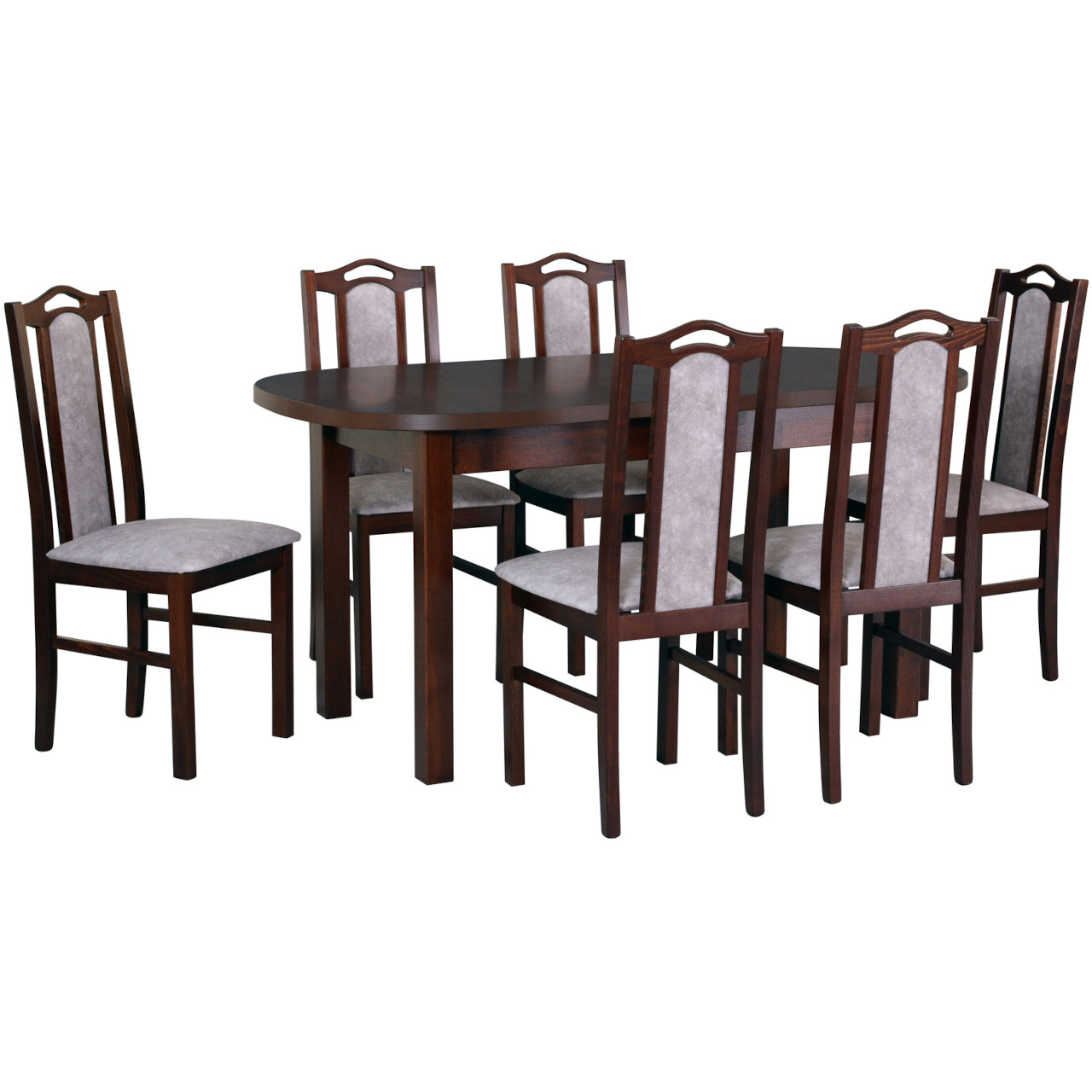 Stôl WENUS 1 orech laminát + stoličky BOS 9 (6 ks) orech / 25B