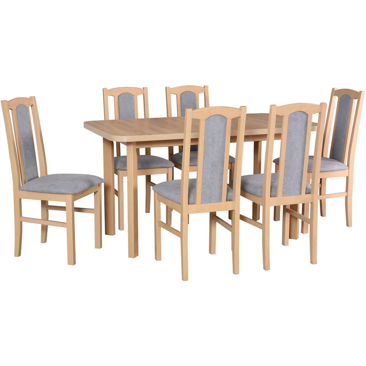 Stôl WENUS 2 P sonoma laminát + stoličky BOS 7 (6 ks) sonoma / 1B