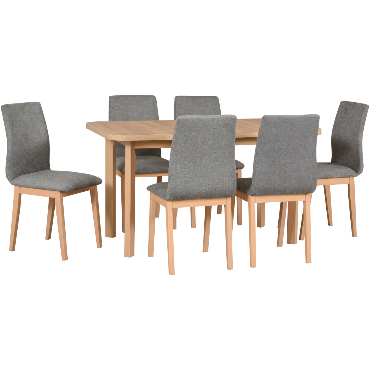 Stôl WENUS 2 P sonoma laminát + stoličky LUNA 1 (6 ks) sonoma / 16B