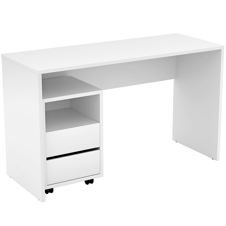 Písací stôl s kontajnerom AGAPI 07 biely