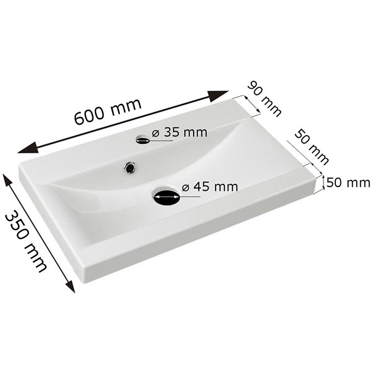 Umývadlo SELINA LP5 grafit do kúpeľne