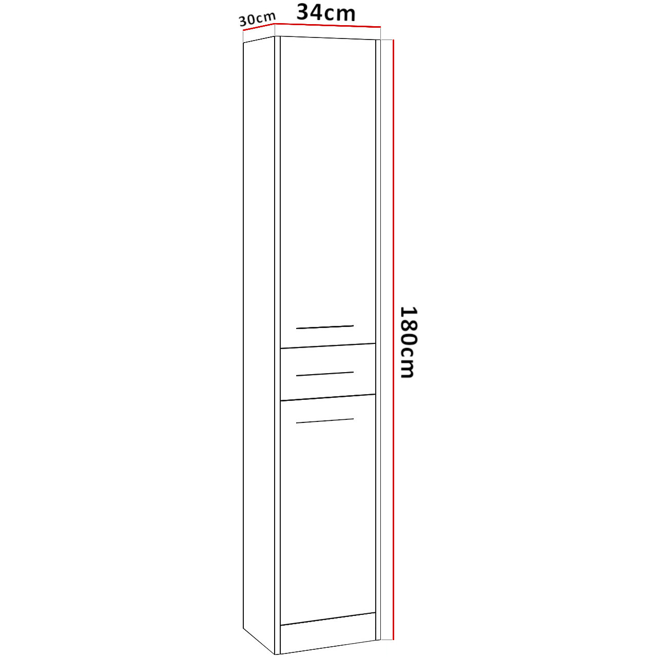 Kúpeľňová skrinka vysoká SLIM SL1 biely laminát