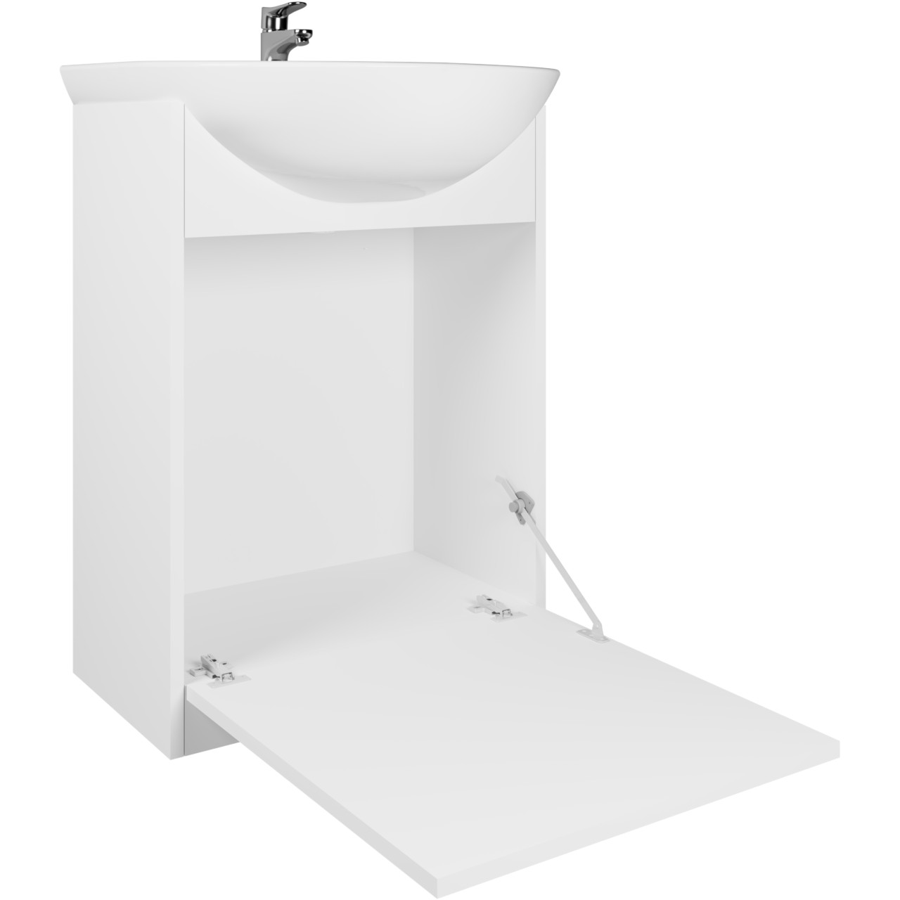 Kúpeľňový nábytok so zrkadlom SLIDO MAX dub artisan / biely laminát