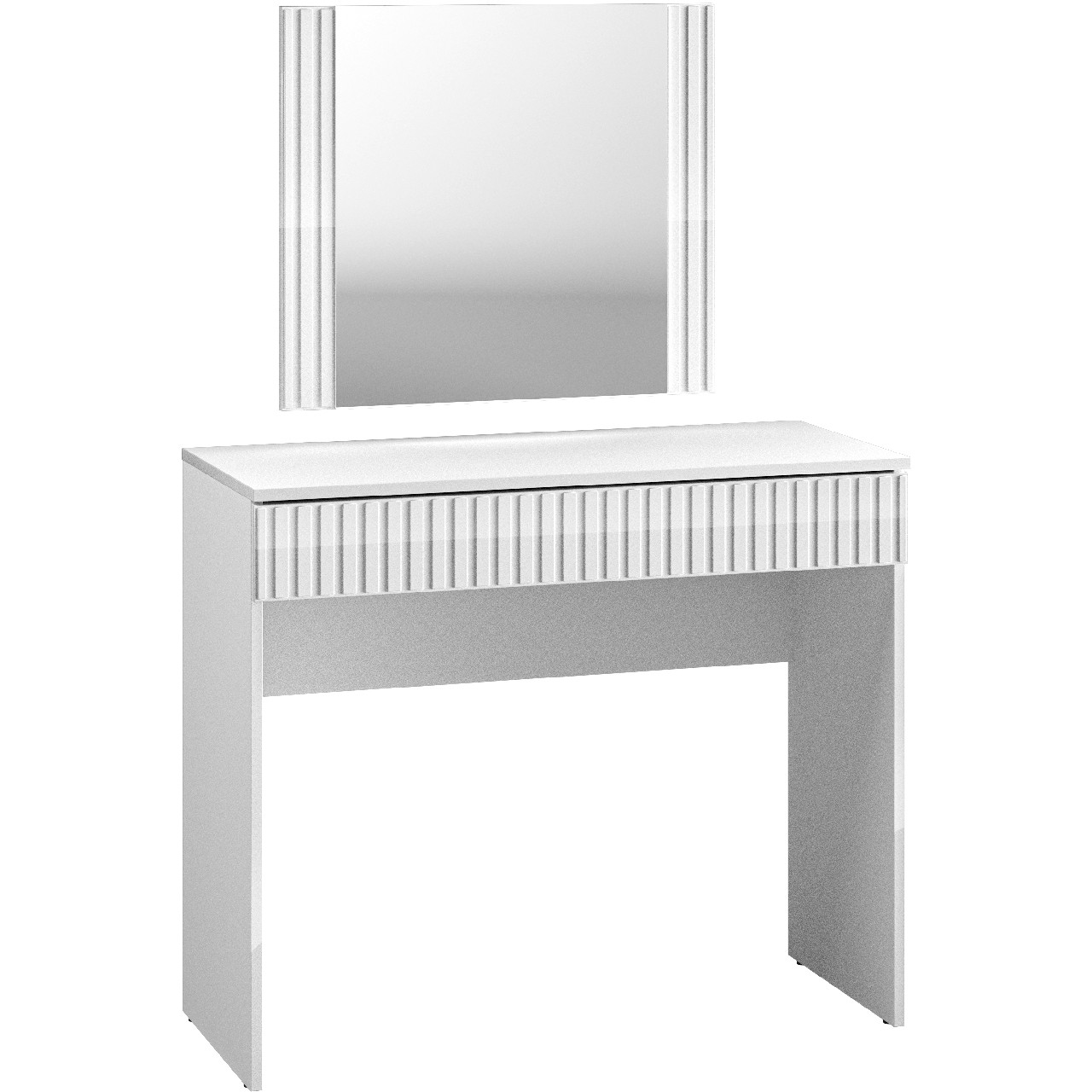 Toaletný stolík so zrkadlom GINO 1 biely lesk