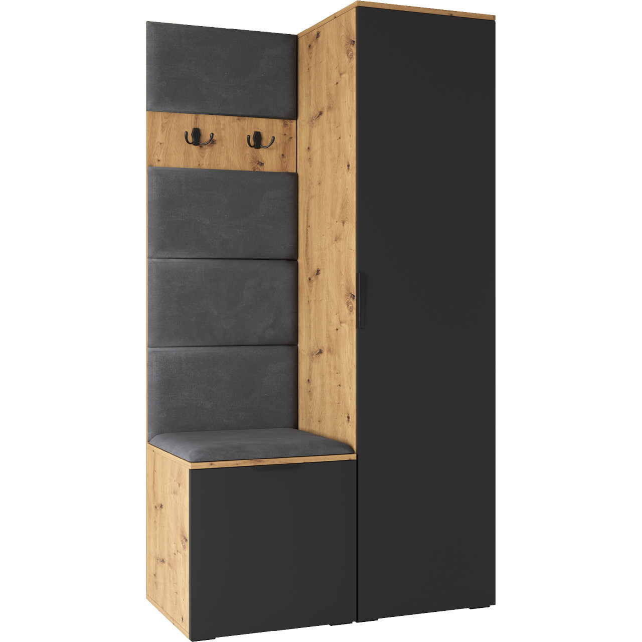 NELLI šatníková skriňa artisan dub / čierna