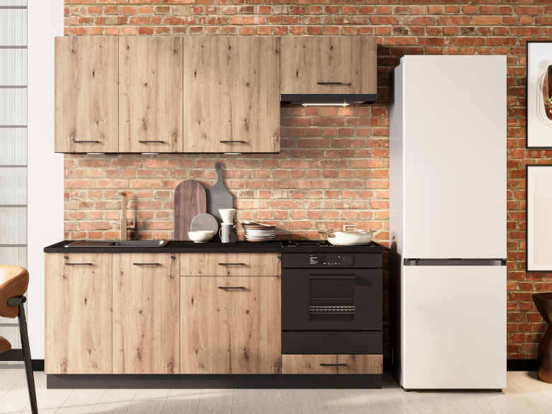 Kuchyňa Ellen 1, grafitový dub, remeselnícka