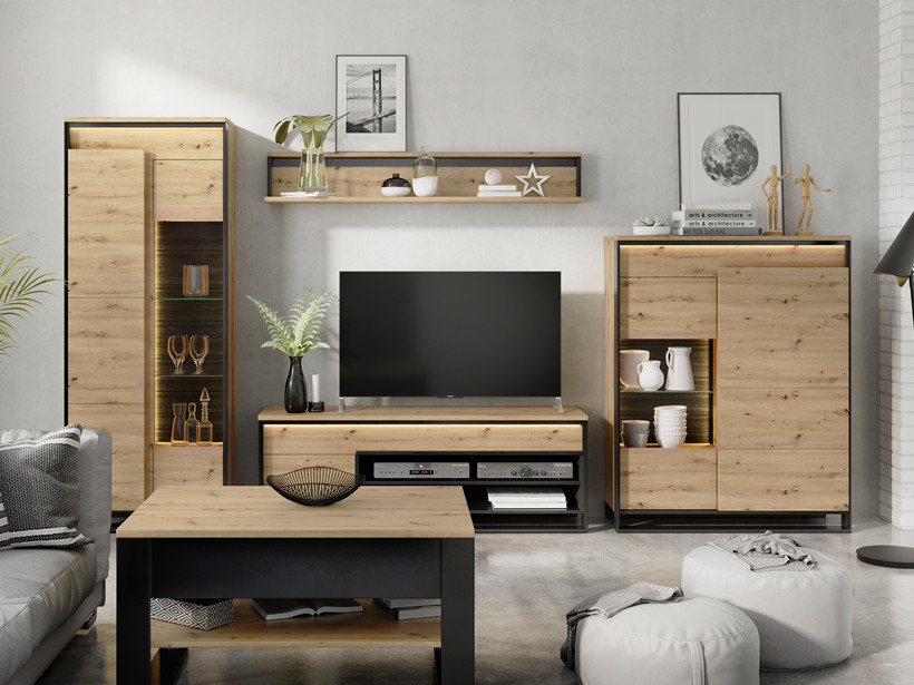 Nábytok do obývačky Quant Artisan v čiernej farbe