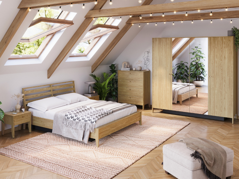 útulná spálňa 1 olejovaný dub