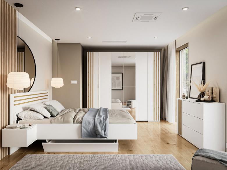 Novoli 1-izbová biela remeselnícka dubová pohovka