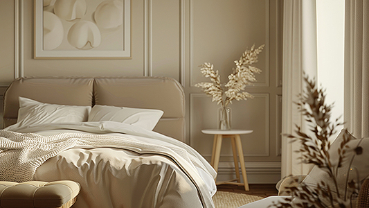 Béžová spálňa - aranžmány plné tepla a harmónie