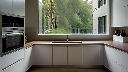 Ako zariadiť malú kuchyňu s oknom v strede? 5 trikov pre funkčný interiér