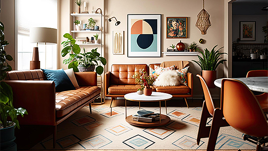 Mid century modern – obývačka v retro štýle