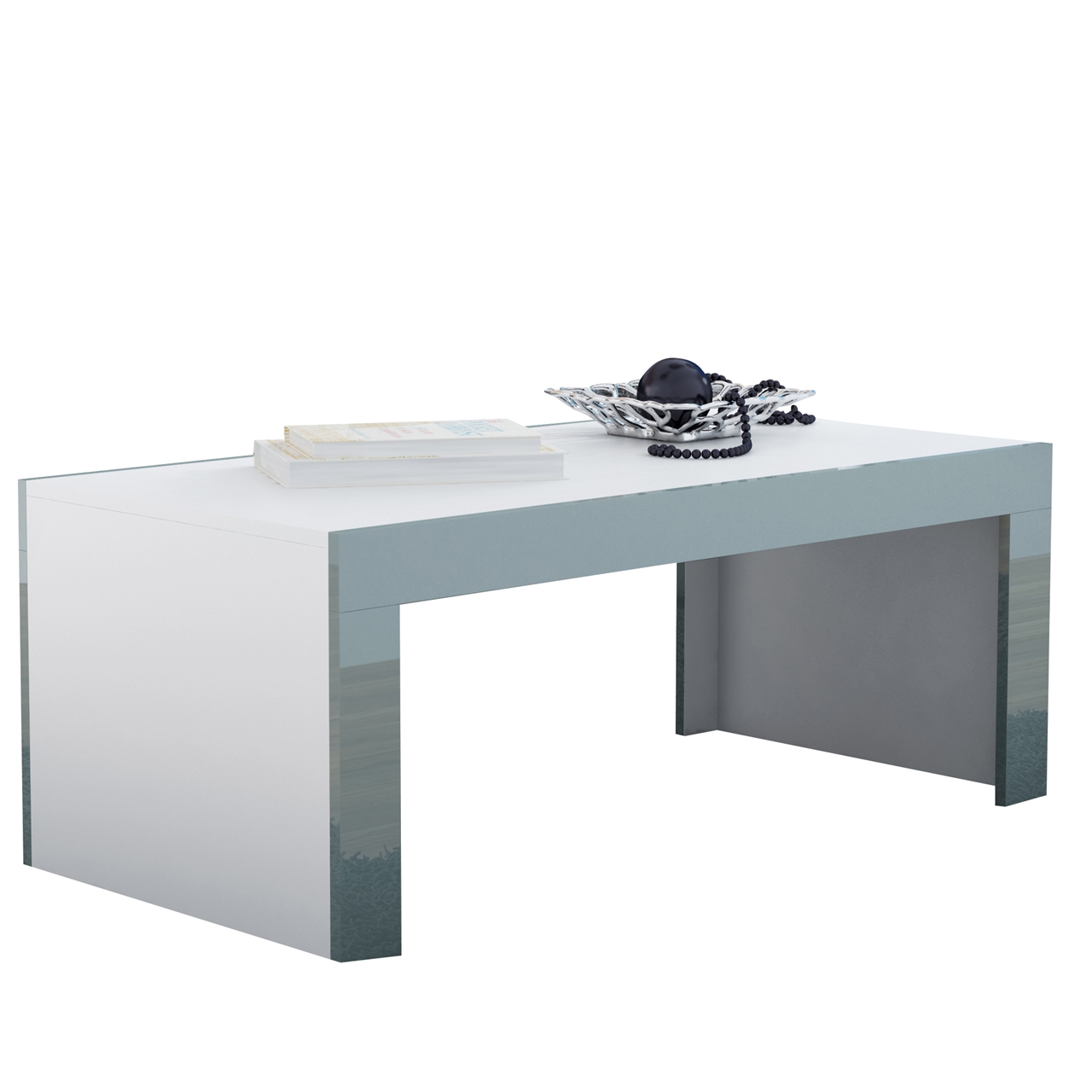 Konferenčný stolík TESS 120 biely / šedý lesk