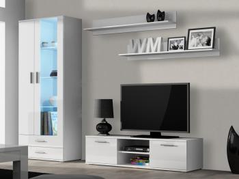 Obývacia stena SINDI 11A biela / biely lesk