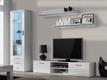 Obývacia stena SINDI 1A biela / biely lesk