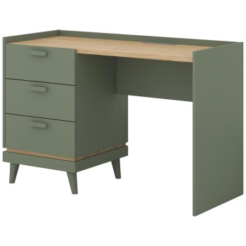 Písací stôl CANDIS 03 zelený / dub olejovaný