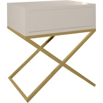 Nočný stolík SIENA kašmír / zlatá